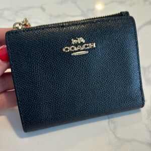 Coach small leather black wallet